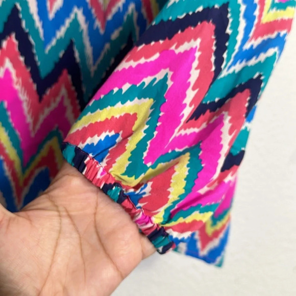 Lilly Pulitzer Elsa Silk Colorful Long Sleeve 1/4 Button Top Womens Size XSmall - Picture 4 of 11